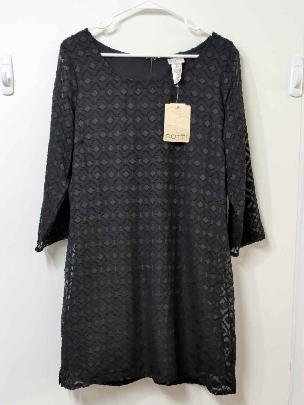 Dotti Black Lace Overlay Mini Dress Size Small